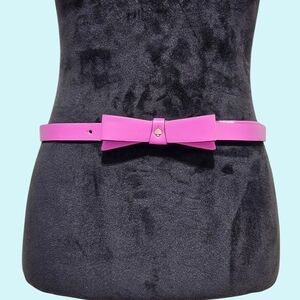 Kate Spade Belt Rhododendron Grove Pale Gold Bow with Spade Barbiecore Gift Logo